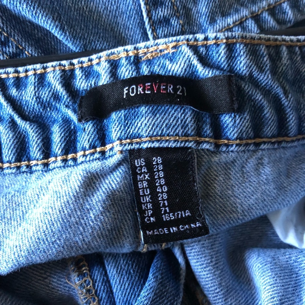 Forever 21 Distressed Jeans Ripped Holes Blue High Waisted Rise 28 - Picture 7 of 8